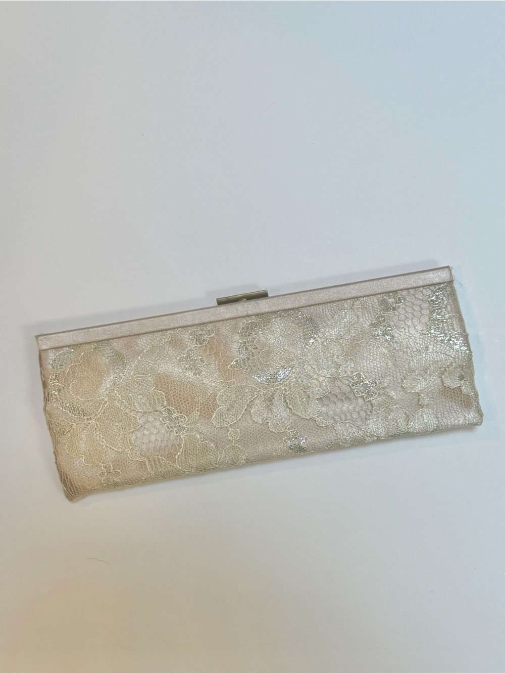 Banana Republic Ivory Lace Frame Clutch